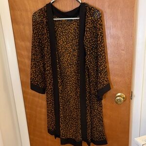 Ann Taylor Black and Orange Patterned Top